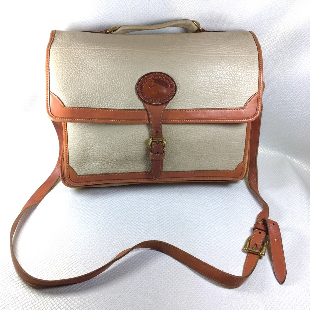 90s Dooney & Bourke All Weather Leather Briefcase - Picture 1 of 8